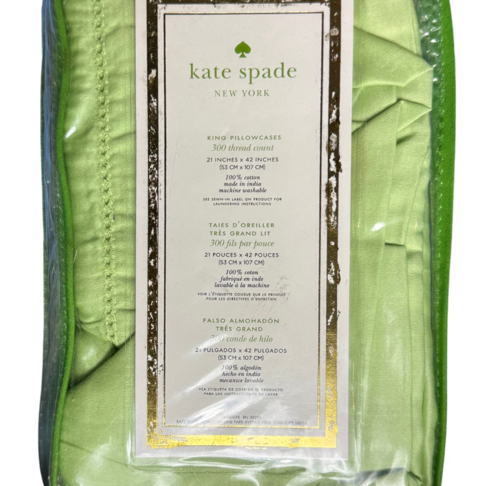 Green Kate Spade (2) King Pillowcases - Picture 2 of 3